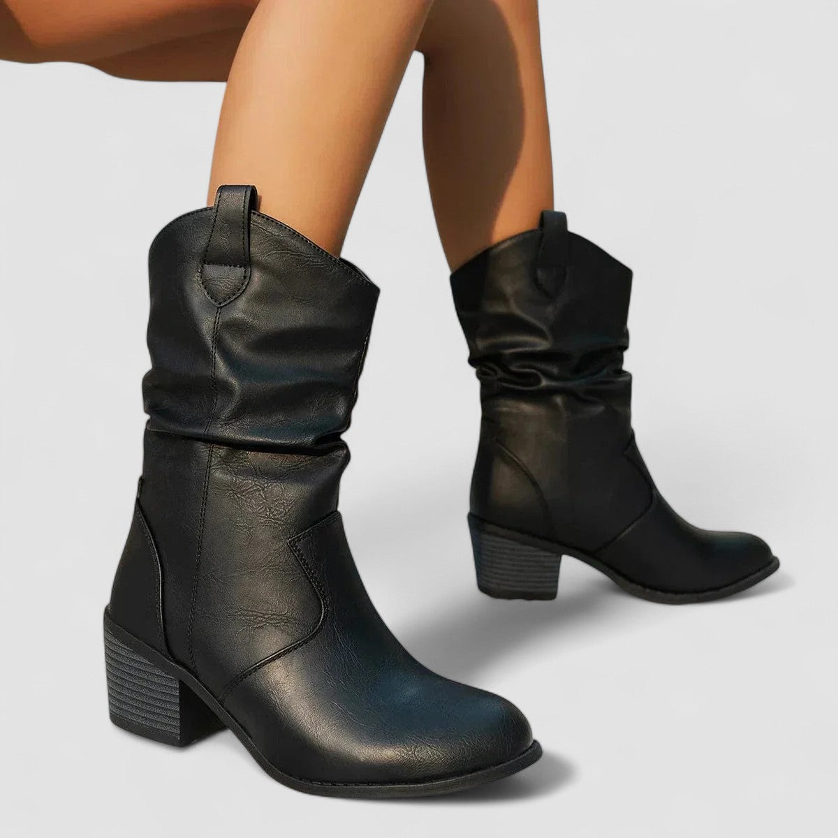 Botas Fruncidas con Tacón
