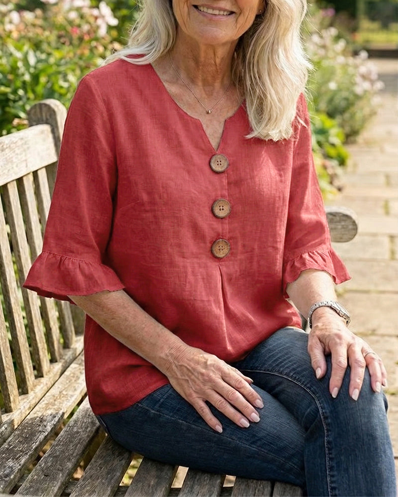 Blusa con Botones y Volantes