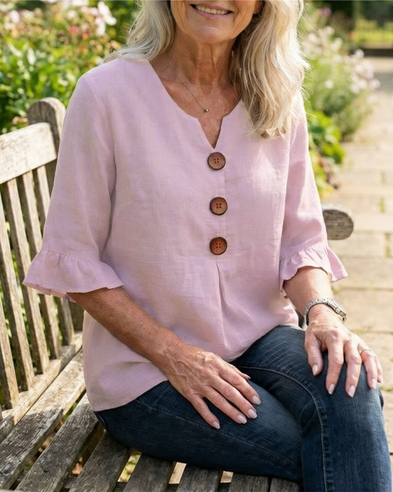 Blusa con Botones y Volantes