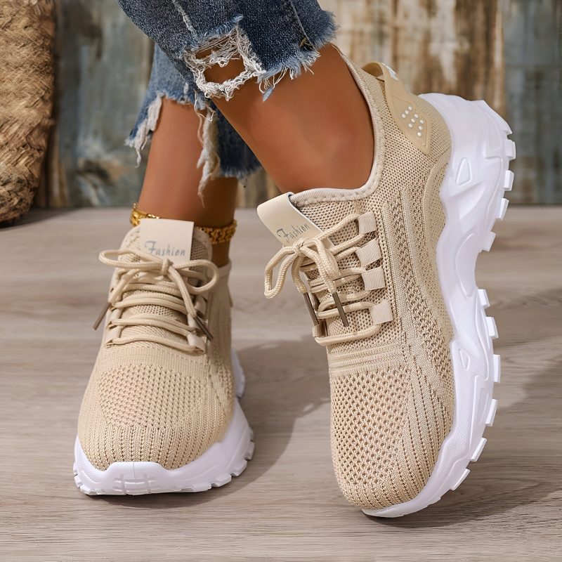 Zapatillas de Punto con Suela Gruesa