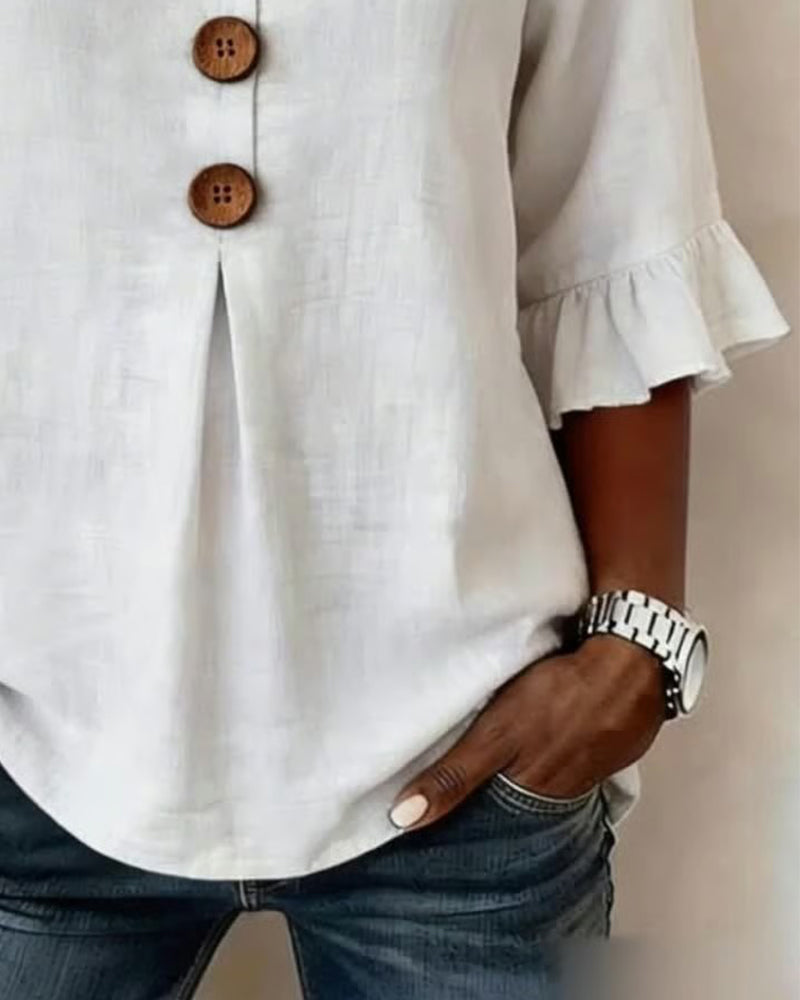 Blusa con Botones y Volantes