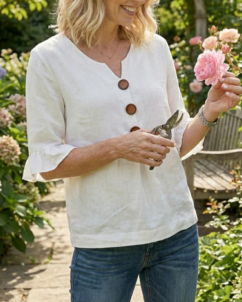 Blusa con Botones y Volantes