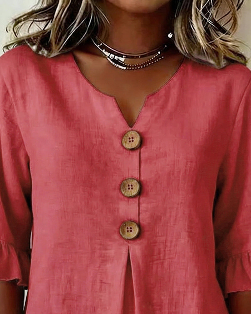 Blusa con Botones y Volantes