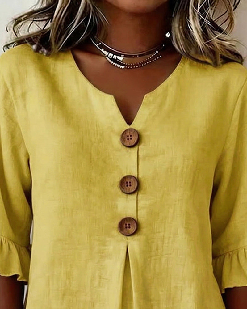 Blusa con Botones y Volantes
