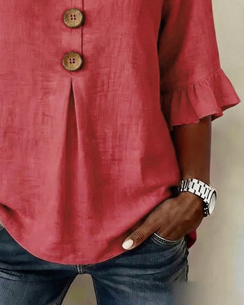 Blusa con Botones y Volantes