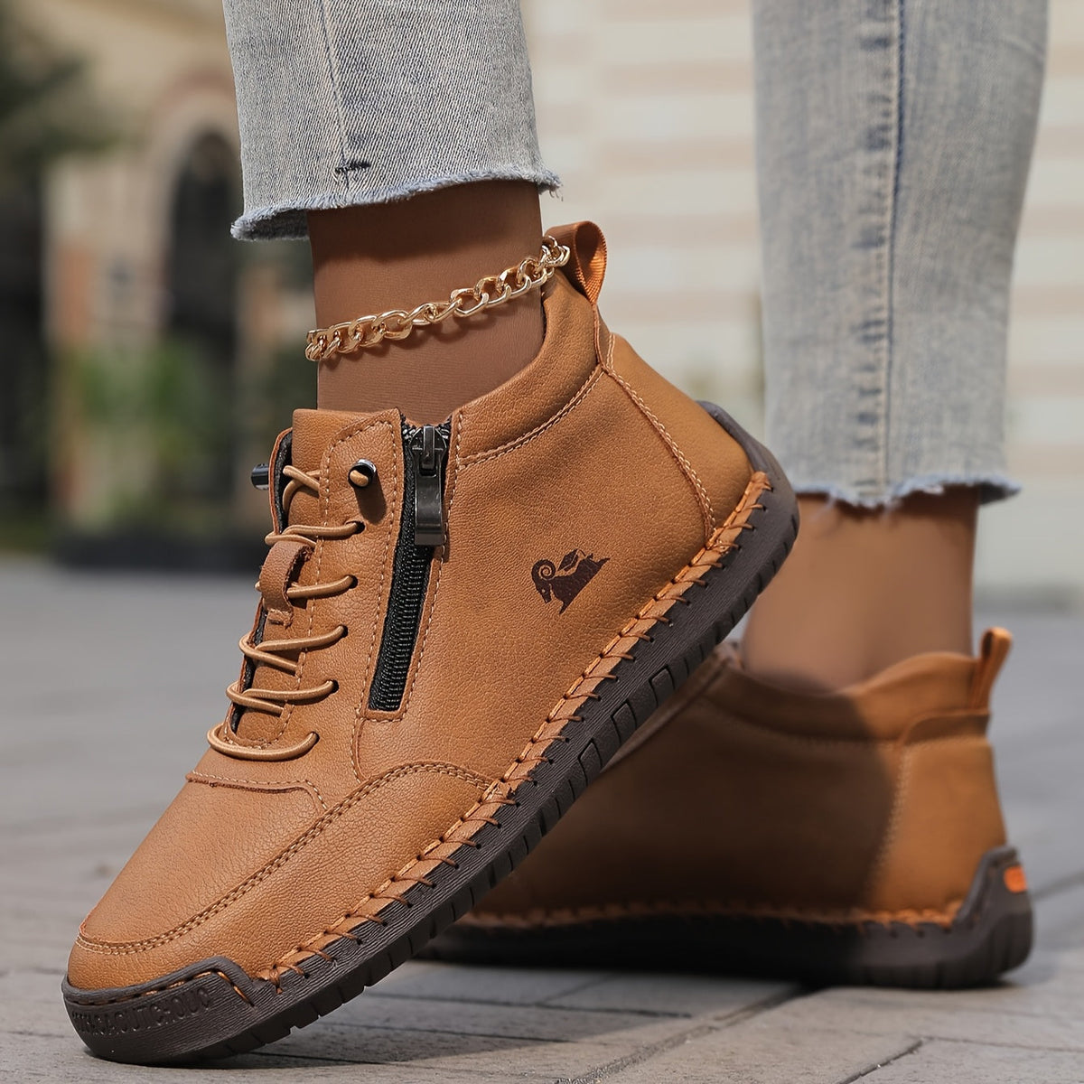 Zapatillas de Confort con Cremallera Lateral