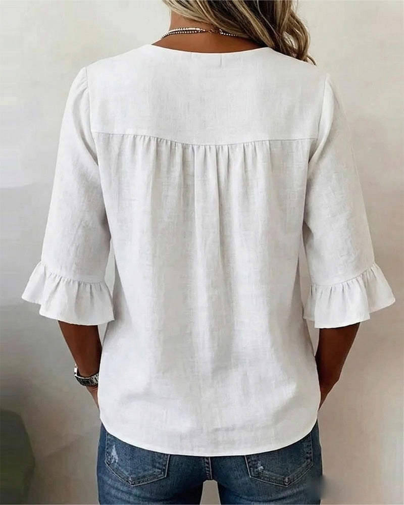 Blusa con Botones y Volantes