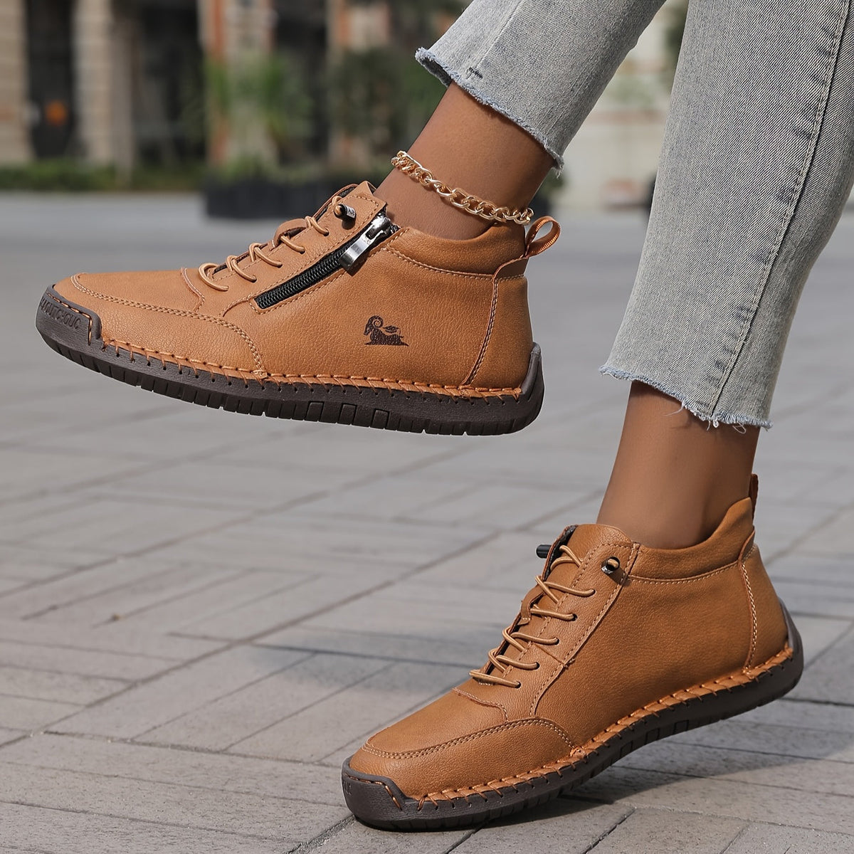 Zapatillas de Confort con Cremallera Lateral