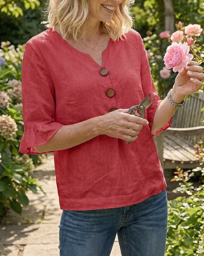 Blusa con Botones y Volantes