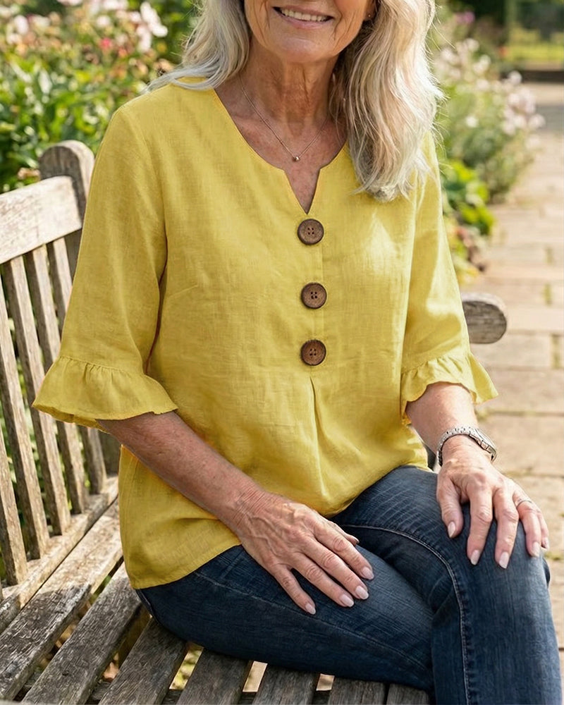 Blusa con Botones y Volantes
