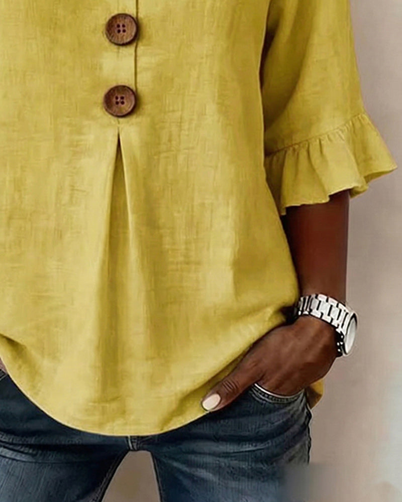 Blusa con Botones y Volantes